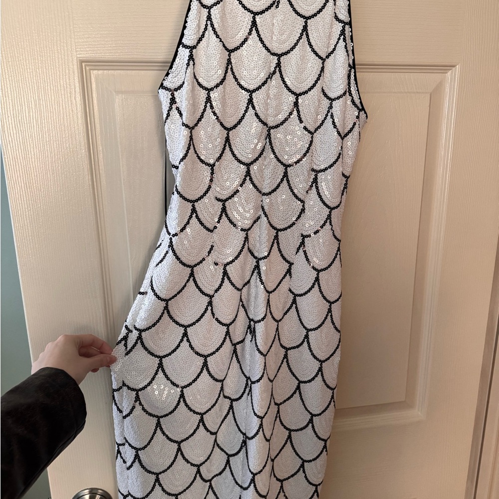 Cache Black and White Patterned Dress - Picture 3 of 4